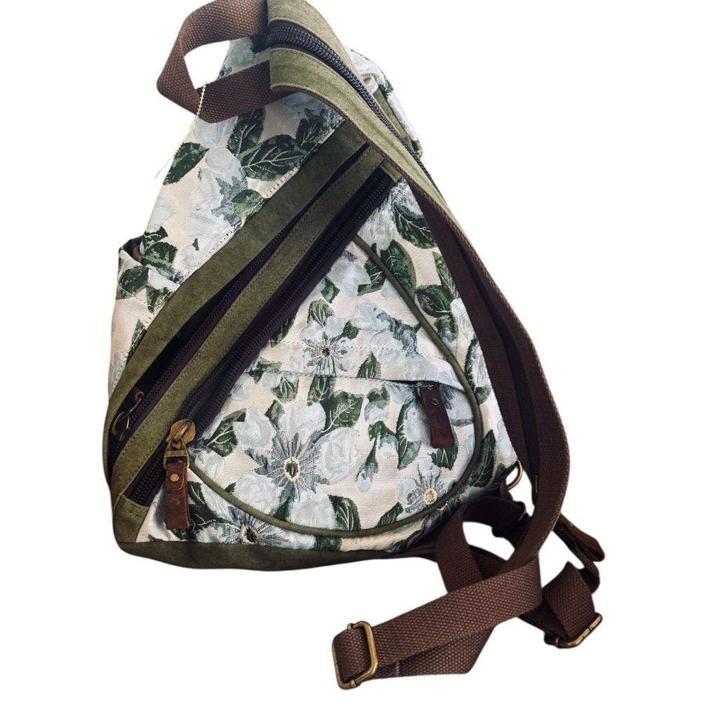 KL928 embroidered  Canvas Sling Bag - Backpack Shoulder Casual Daypack Rucksack